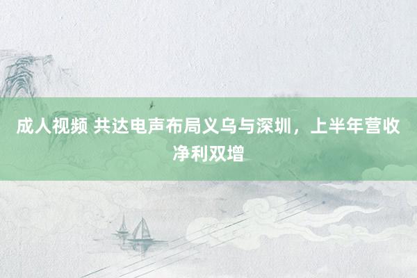 成人视频 共达电声布局义乌与深圳，上半年营收净利双增