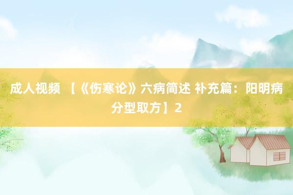 成人视频 【《伤寒论》六病简述 补充篇：阳明病分型取方】2