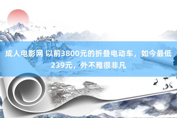 成人电影网 以前3800元的折叠电动车，如今最低239元，外不雅很非凡
