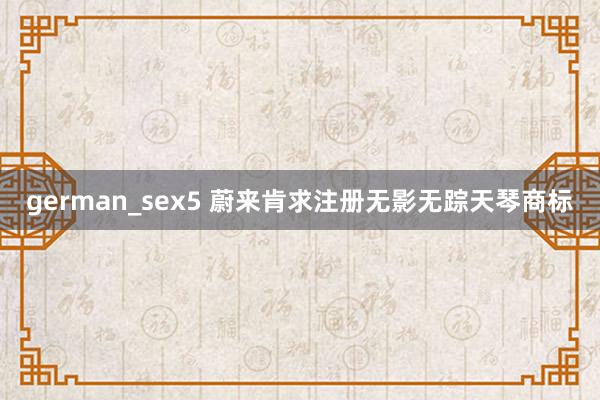 german_sex5 蔚来肯求注册无影无踪天琴商标