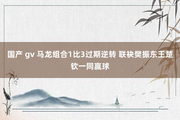 国产 gv 马龙组合1比3过期逆转 联袂樊振东王楚钦一同赢球