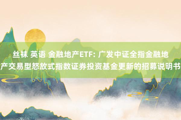 丝袜 英语 金融地产ETF: 广发中证全指金融地产交易型怒放式指数证券投资基金更新的招募说明书