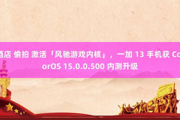 酒店 偷拍 激活「风驰游戏内核」，一加 13 手机获 ColorOS 15.0.0.500 内测升级