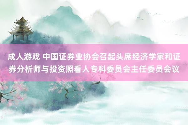 成人游戏 中国证券业协会召起头席经济学家和证券分析师与投资照看人专科委员会主任委员会议