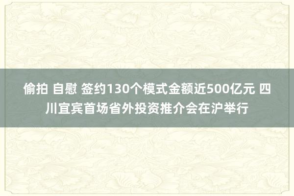偷拍 自慰 签约130个模式金额近500亿元 四川宜宾首场省外投资推介会在沪举行