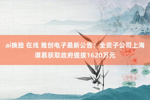 ai换脸 在线 雅创电子最新公告：全资子公司上海谭慕获取政府提拔1620万元