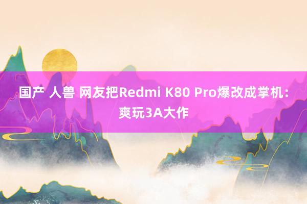 国产 人兽 网友把Redmi K80 Pro爆改成掌机：爽玩3A大作