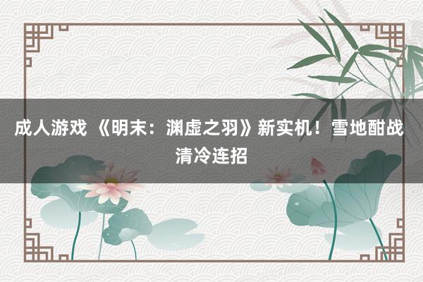 成人游戏 《明末：渊虚之羽》新实机！雪地酣战 清冷连招