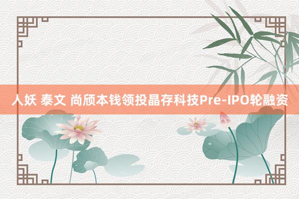 人妖 泰文 尚颀本钱领投晶存科技Pre-IPO轮融资