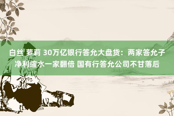 白丝 萝莉 30万亿银行答允大盘货：两家答允子净利缩水一家翻倍 国有行答允公司不甘落后