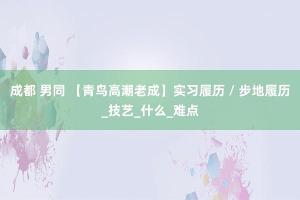 成都 男同 【青鸟高潮老成】实习履历 / 步地履历_技艺_什么_难点