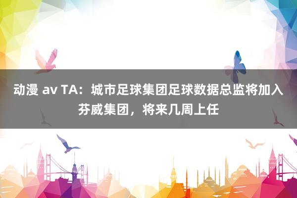 动漫 av TA：城市足球集团足球数据总监将加入芬威集团，将来几周上任