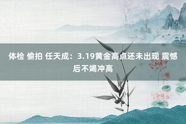 体检 偷拍 任天成：3.19黄金高点还未出现 震憾后不竭冲高