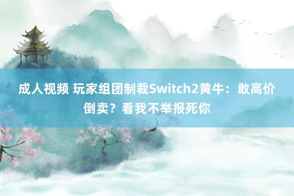 成人视频 玩家组团制裁Switch2黄牛：敢高价倒卖？看我不举报死你