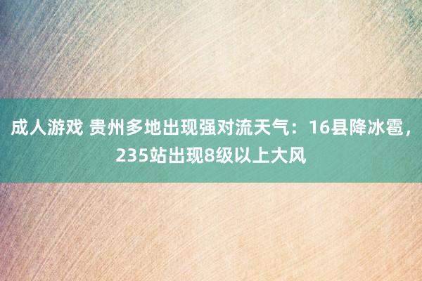 成人游戏 贵州多地出现强对流天气：16县降冰雹，235站出现8级以上大风