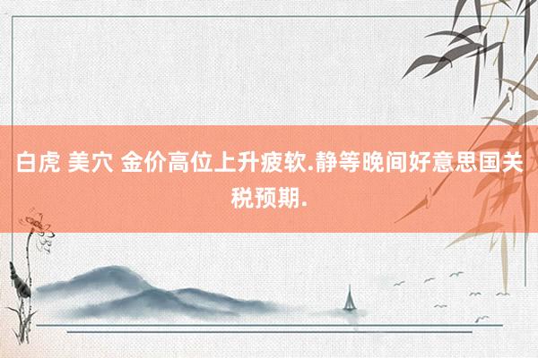 白虎 美穴 金价高位上升疲软.静等晚间好意思国关税预期.