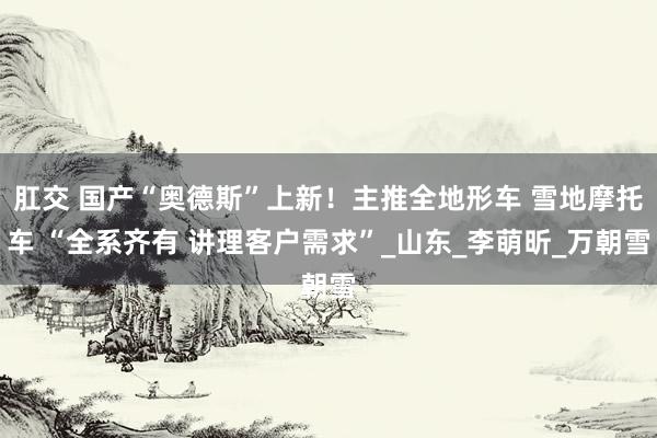 肛交 国产“奥德斯”上新！主推全地形车 雪地摩托车 “全系齐有 讲理客户需求”_山东_李萌昕_万朝雪