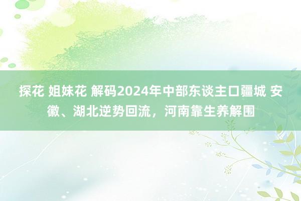 探花 姐妹花 解码2024年中部东谈主口疆城 安徽、湖北逆势回流，河南靠生养解围