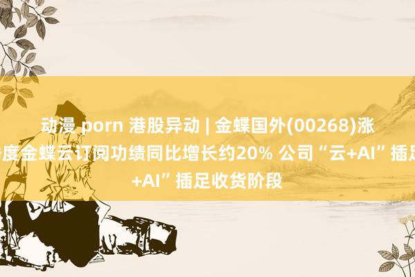 动漫 porn 港股异动 | 金蝶国外(00268)涨超7% 一季度金蝶云订阅功绩同比增长约20% 公司“云+AI”插足收货阶段