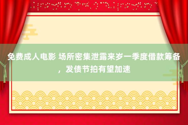 免费成人电影 场所密集泄露来岁一季度借款筹备，发债节拍有望加速