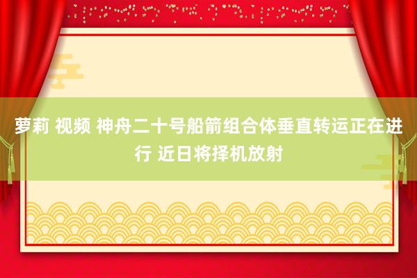 萝莉 视频 神舟二十号船箭组合体垂直转运正在进行 近日将择机放射